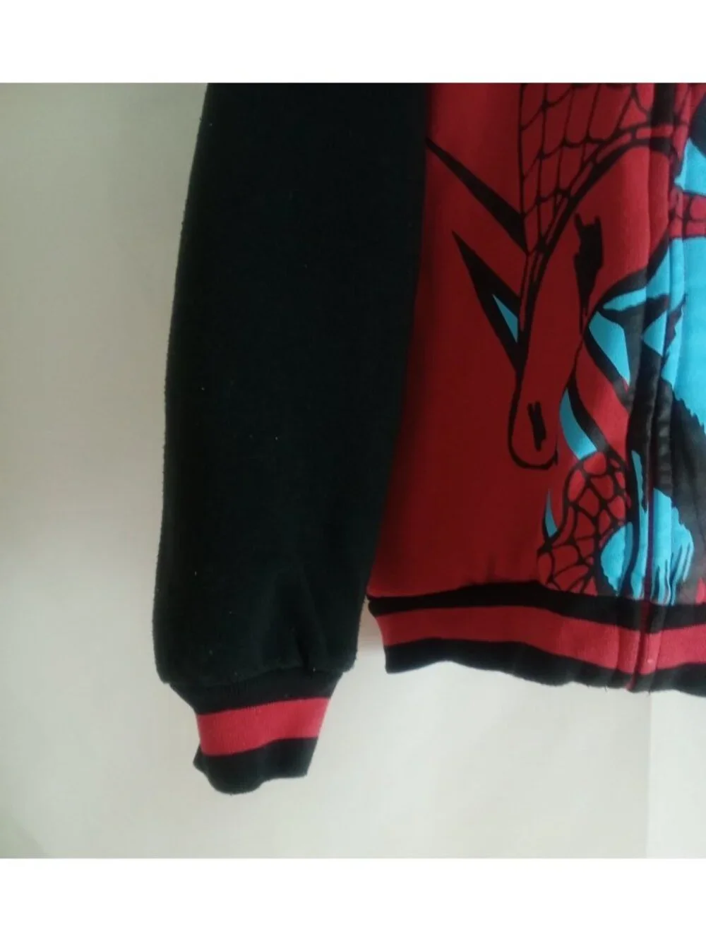 Youth Boys Kids Size 7 Spiderman Plush Hoodie Jacket Full Zip